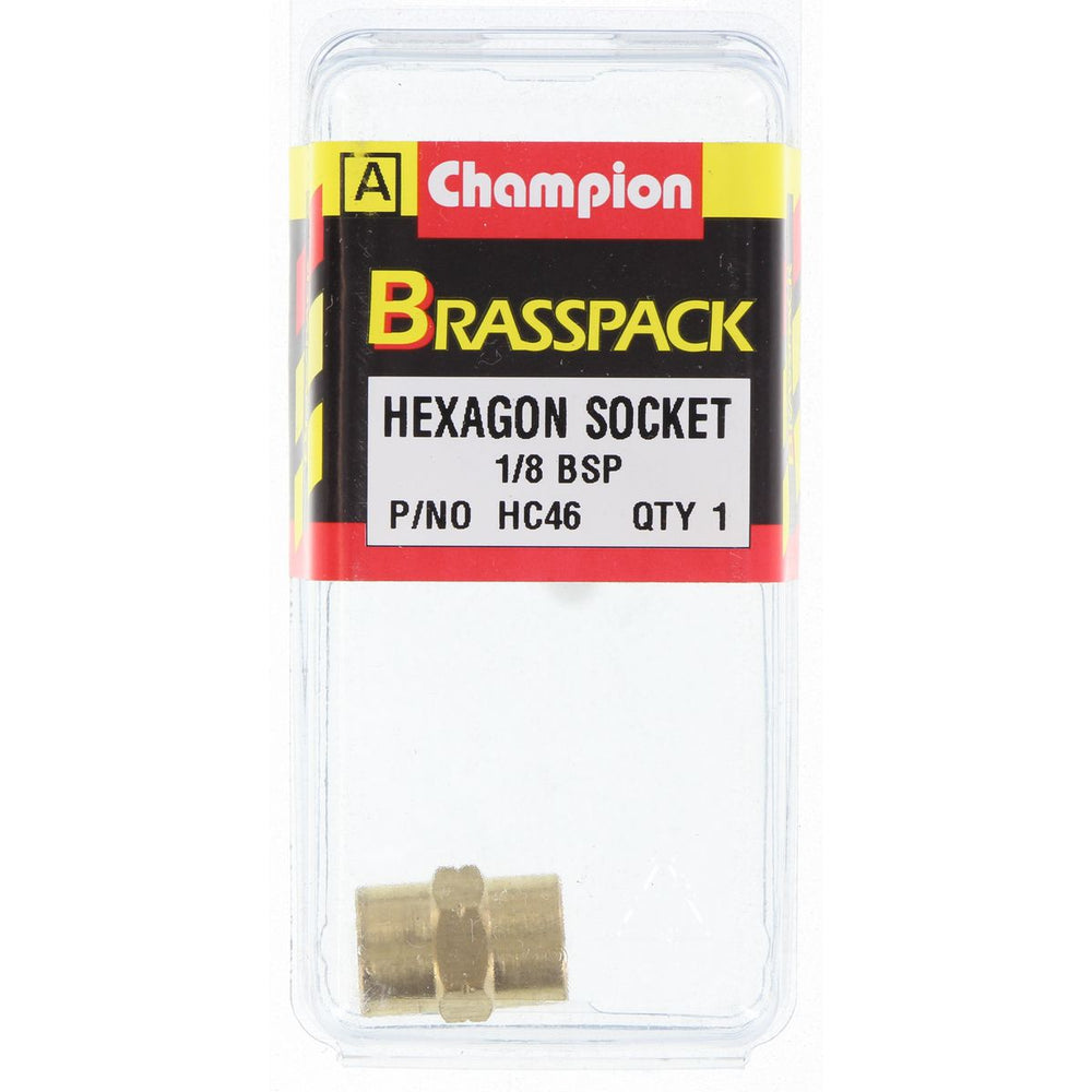 Champion Hex Socket Brass 1/8in - HC46