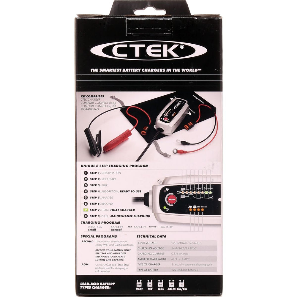 CTEK MXS 5.0 56-998 EU 5A Battery Charger With Aut. Temperature Compensation