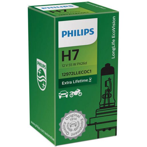 Philips H7 Globe 12V 55W Long Life ECCO - 1 Pce - 12972LLECOC1