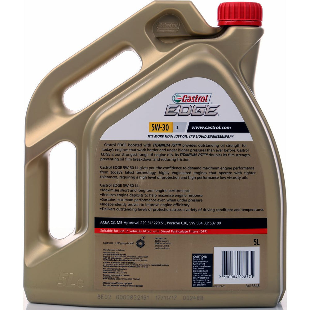 Castrol EDGE 5W-30 LL Engine Oil Castrol EDGE 0W-30 Engine Oil, Unit Pack  Size: Can of 5 Litre at Rs 150/litre in Agra