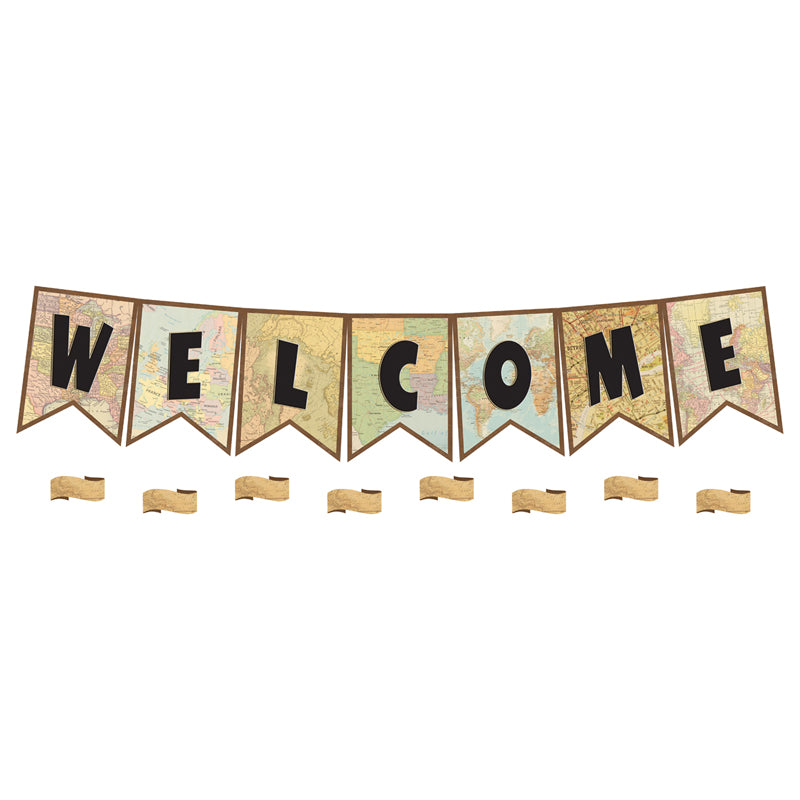 Teacher Created Resources® Travel the Map Pennants Welcome Bulletin Board Set