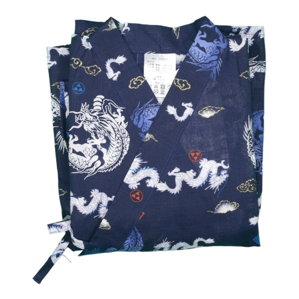 Boy's Japanese Fan Design Cotton Jinbei for Sale - Shimazakura