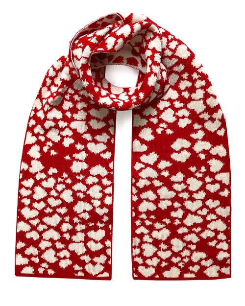 a scarf with heart print