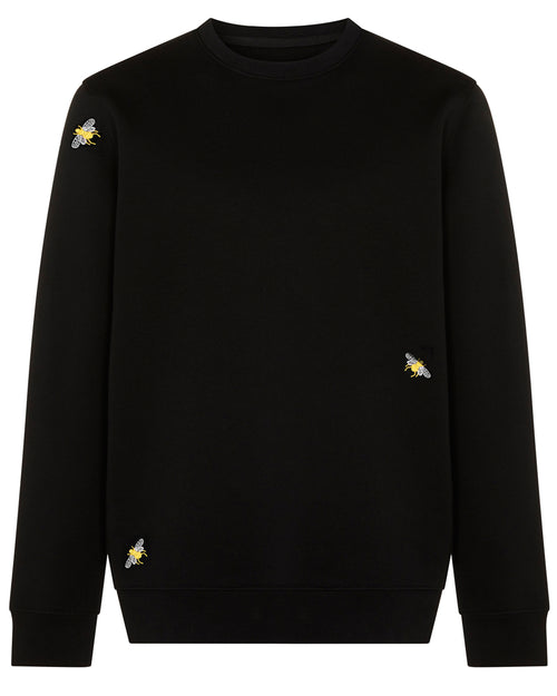 a black sweatshirt