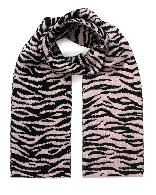 a pink scarf with tiger print