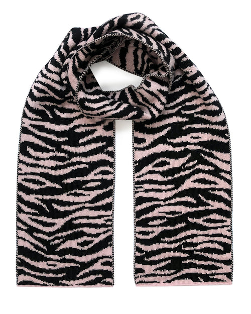 a pink scarf with tiger print