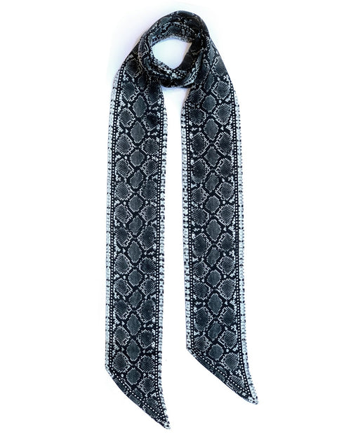 a snake skin printed silk scarf 