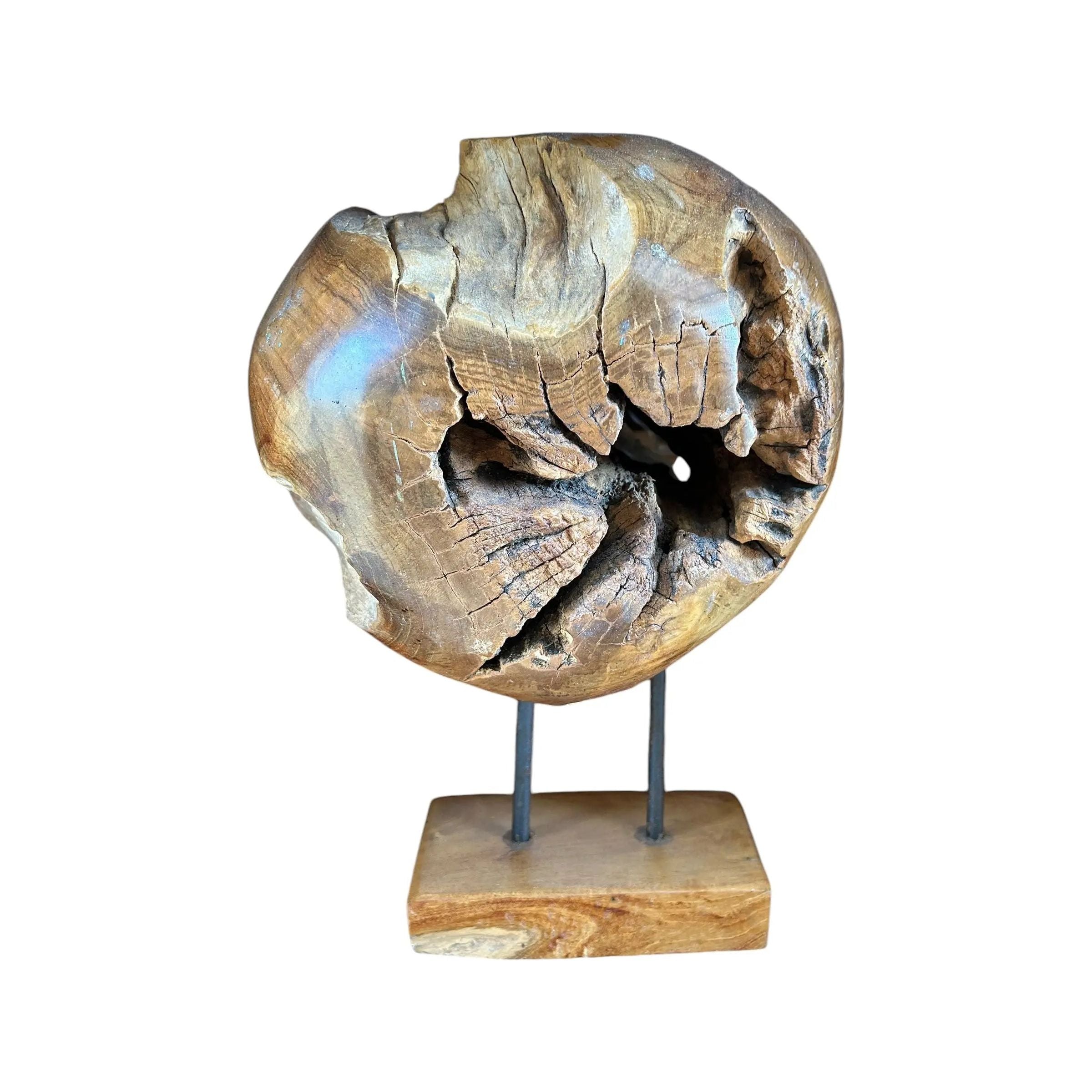 Teak Ball on Stand (Medium)