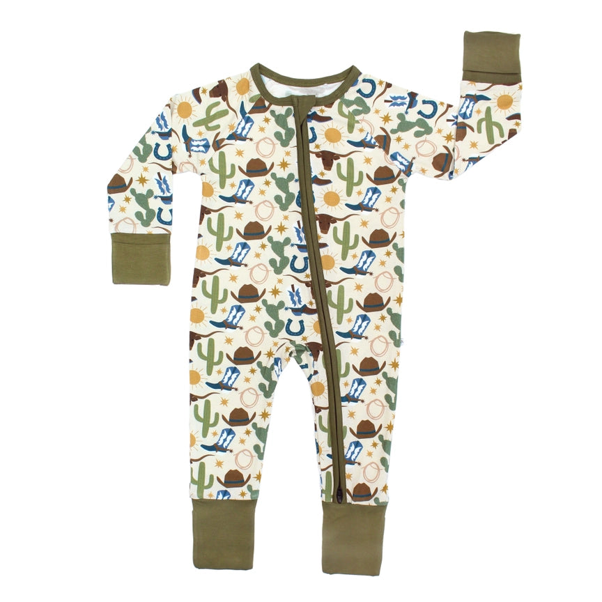 Howdy Western Bamboo Convertible Baby Pajamas