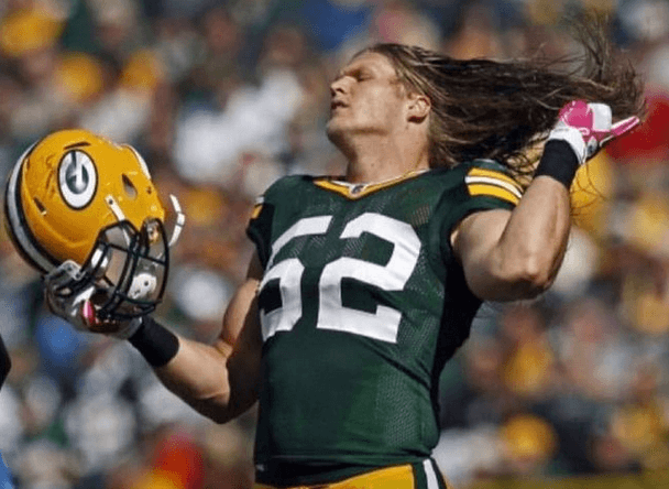 clay matthews with short hair