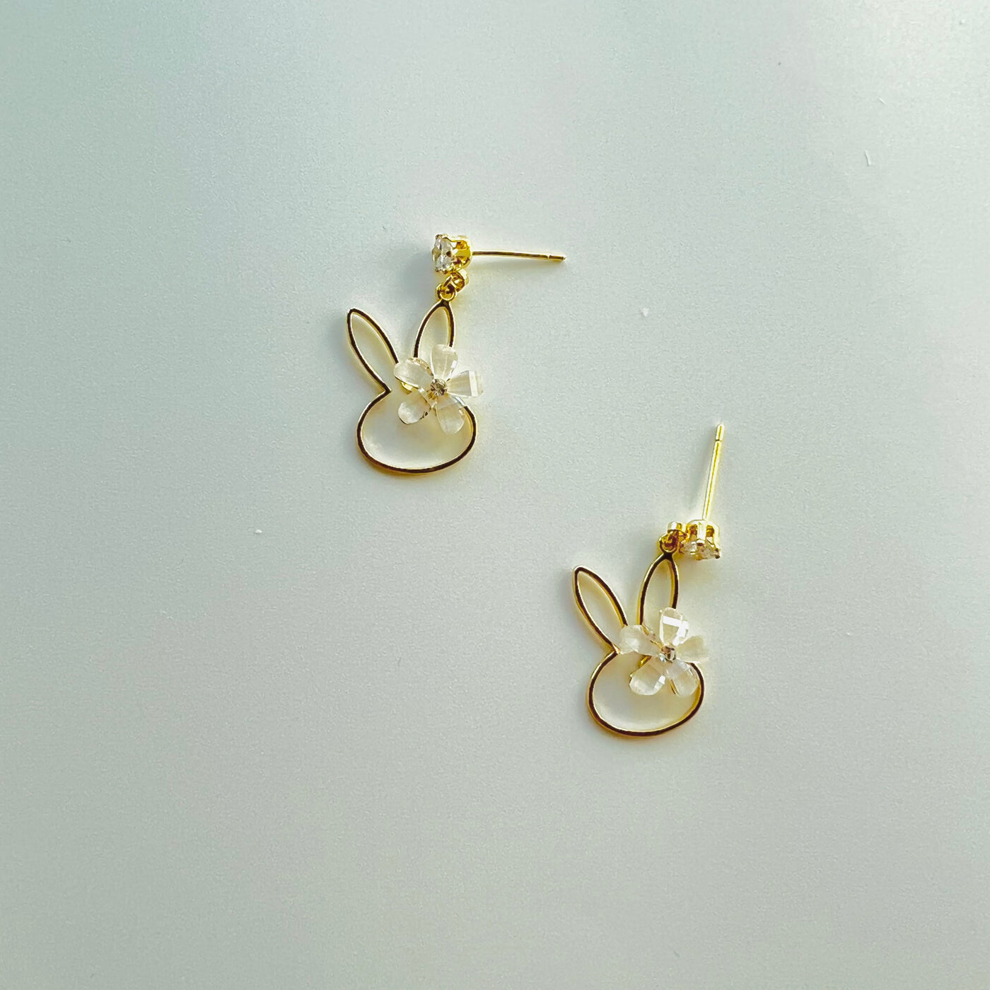 diamond bunny earrings