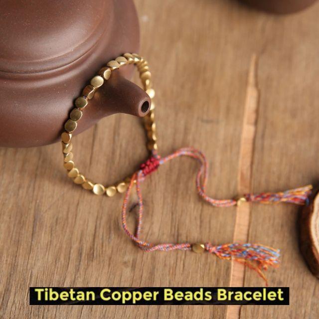 Natural Handmade Tibet Copper Bead Wealth Bracelet  Aum Chakra