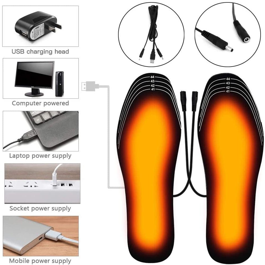 Overgave koppel Omgeving USB Verwarmde schoenzolen - Electrische voetverwarming - Winter inlegz –  Bivakshop