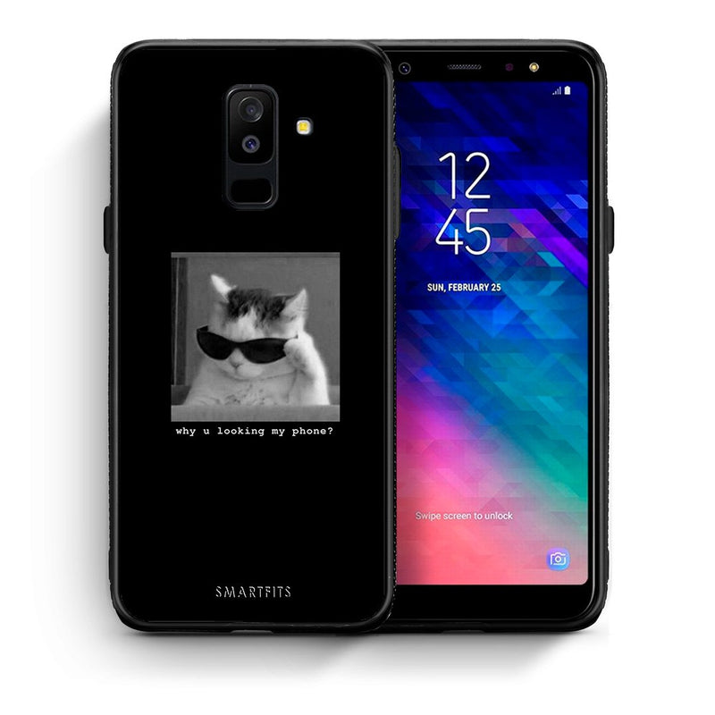 Meme Cat - Samsung A6+ 2018 Hülle +KOSTENLOSER Ringhalter