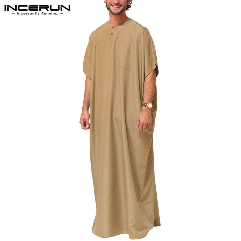 Islamic Short Sleeve Loose Retro Kaftan Dress