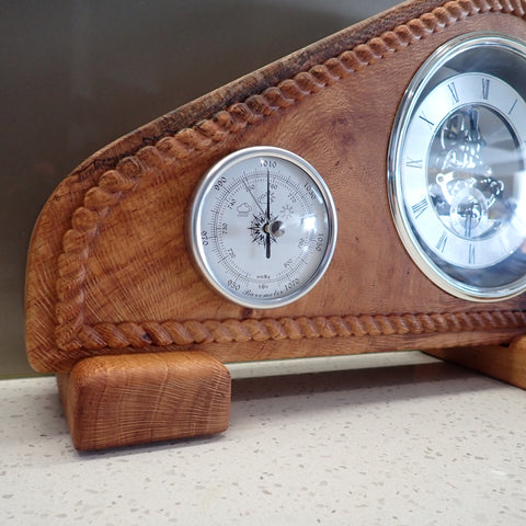 Silky Oak - Mantle Clock with barometer