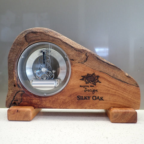 Silky Oak - Mantle Clock with barometer
