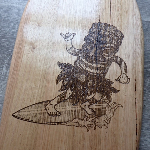 Custom Skate Deck - Surfing Tiki