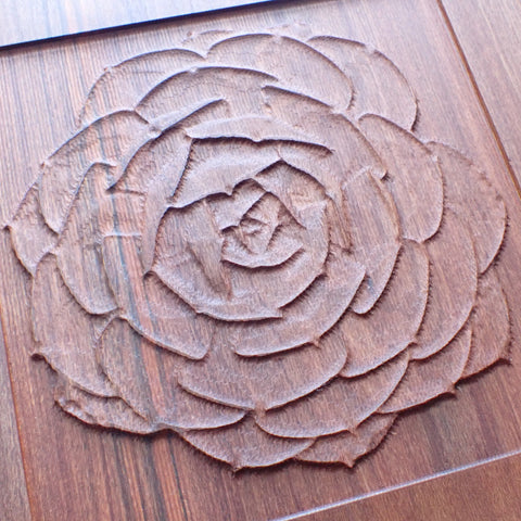 CNC Engraving of Echeveria australis rose - Hidden Queen