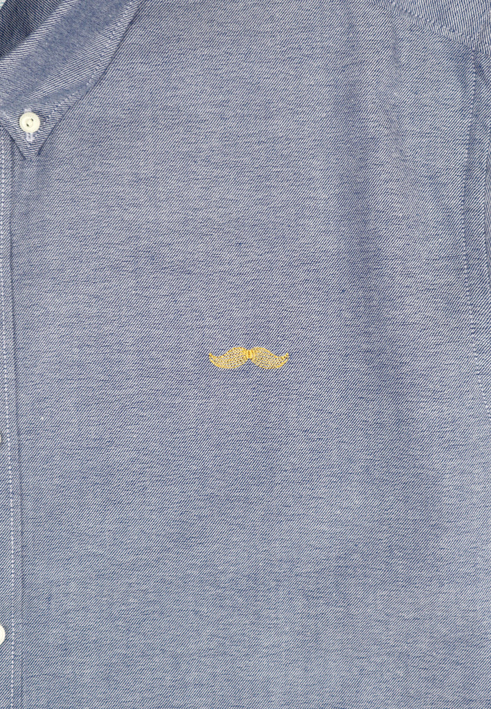 Private Stitch Signature Moustache Slim Fit Shirt - Blue