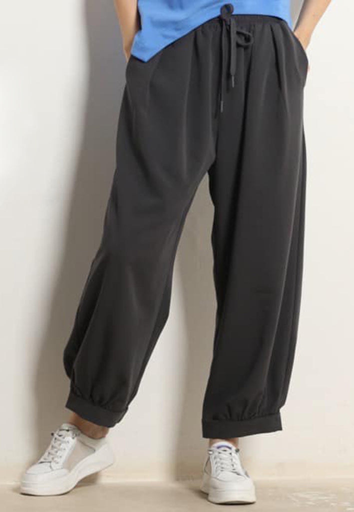 PSG X VIL-LIAMOOI Ladies Elasticated Wide Leg Trousers - Dark Grey