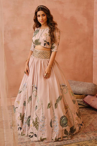 Crepe fabric lehenga wear