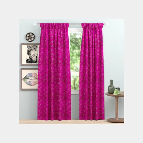 Pink curtain fabric