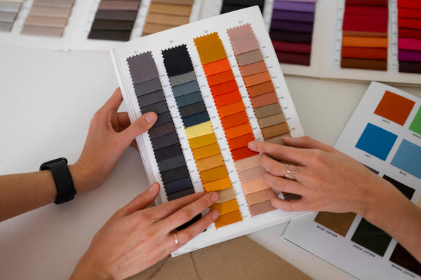 Selecting fabric color from the pantone shade chart fabric swatch