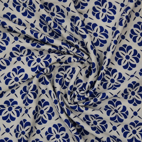 Moghul Blockprint Fabric, Blue/Yellow Patterns — Cargo Inc