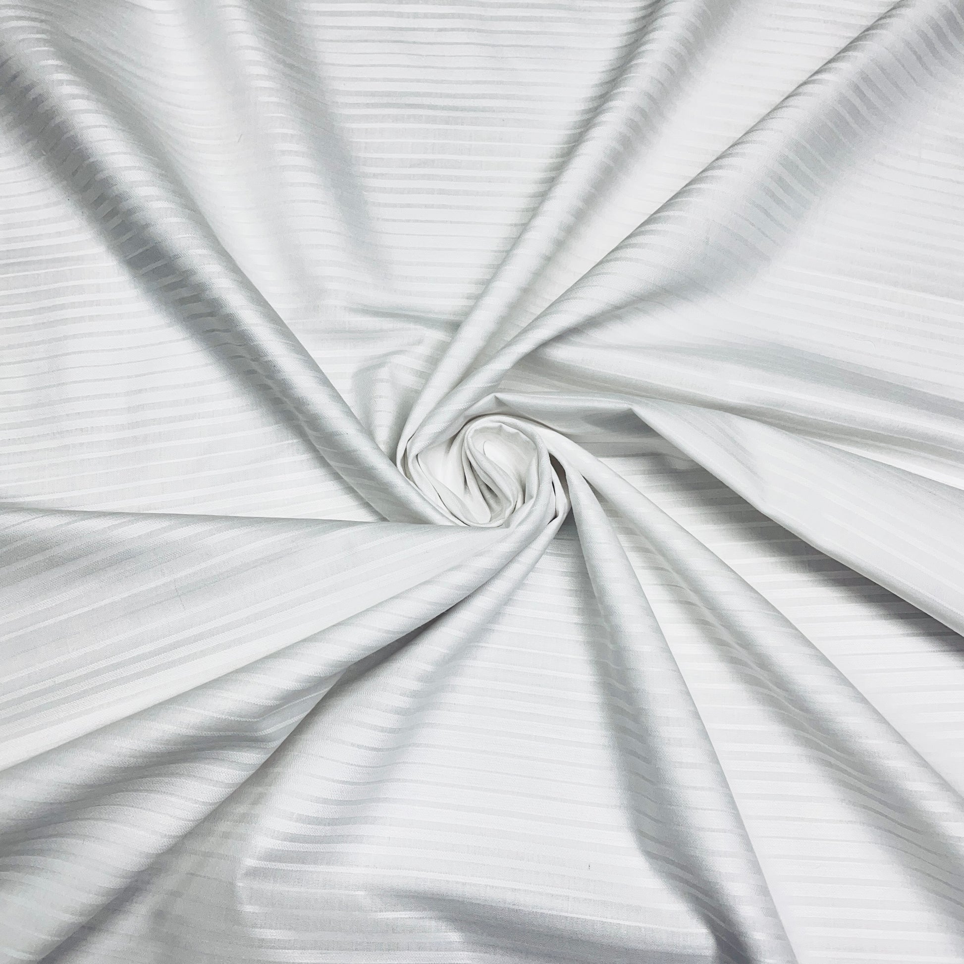 White Dyeable Zig-Zag Pattern Khadi Print Pure Mul Cotton Fabric