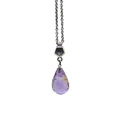 Vertigo mini Ametrine and Oxidised silver Necklace by Varily Jewelry