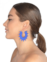 Oversize Blue Statement Earrings by Varily Jewelry
