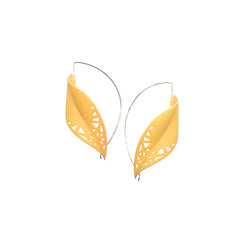 Leaf Earrings in Citrus Yellow by Varily Jewelry