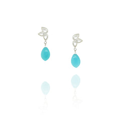 Petal Drop Earrings With Amazonite by Varily Jewelry