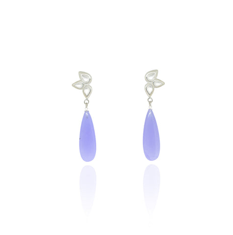 Lavender Agate Drop Earrings by Varily Jewelry