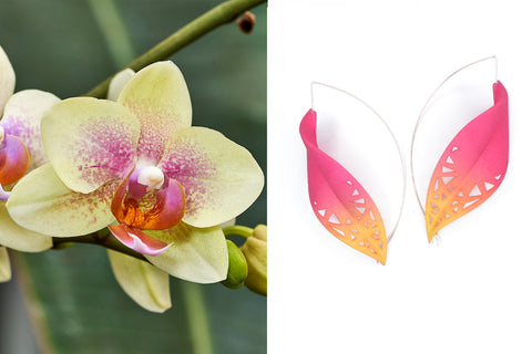 Orchid Inspired Earrings by Varily Jewelry