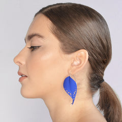 Blue Leaf Earrings by Varily Jewelry