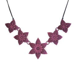 Dahlia floral necklace by Varily Jewelry