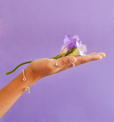 Silver Rings With Flower by Varily Jewelry