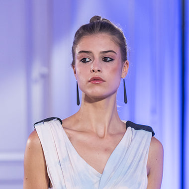 Long Vertigo Earrings By Varily Jewelry In The Hague Fashion Week With Nata Ryzh