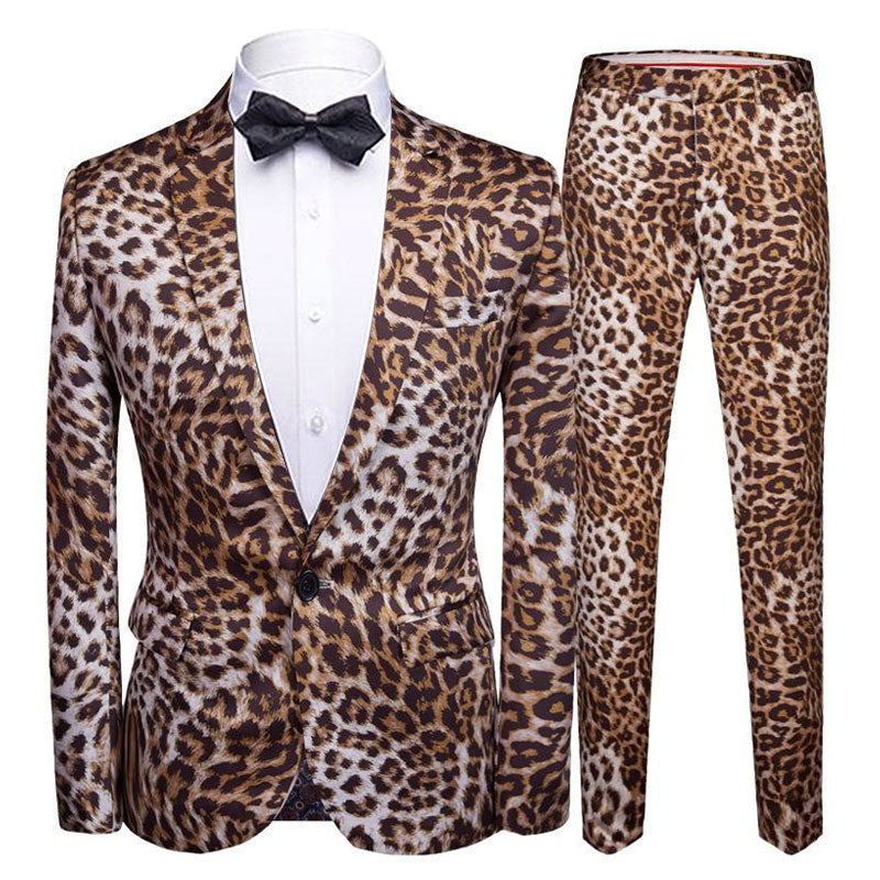 Men's 2-Piece Suits Printed Leopard Print