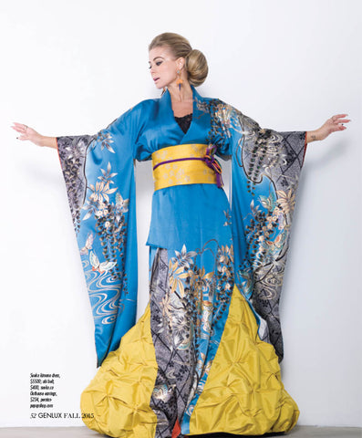 Carmen Electra loves this kimono dress designed by Sueko Oshimoto