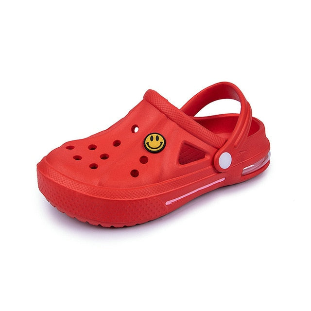 Newbeads Crocks Crocse Sandals Hole Shoes Couple Home Slippers Summer Hollow Out Smiling Face Buckle