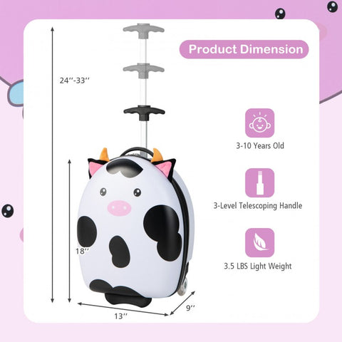 black and white Kids' luggage dimensions