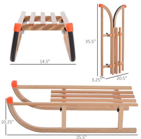 Foldable Wooden Sled Dimensions