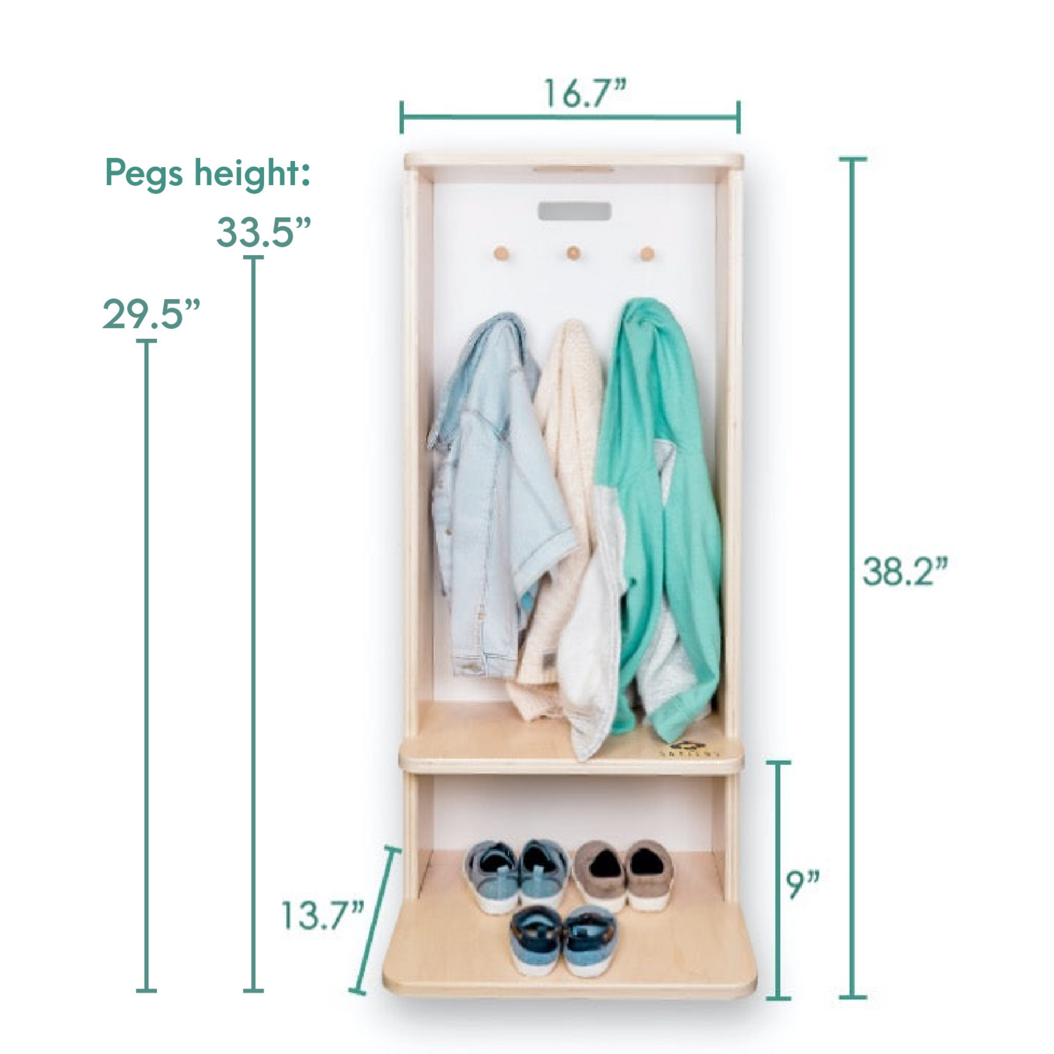 Montessori Coat and Shoe Rack Measurements