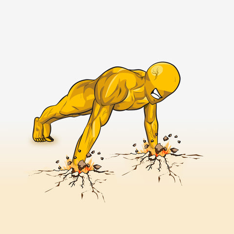 Illustration showing a visual representation of what you could picture exercise intensity to be like when performing a push up