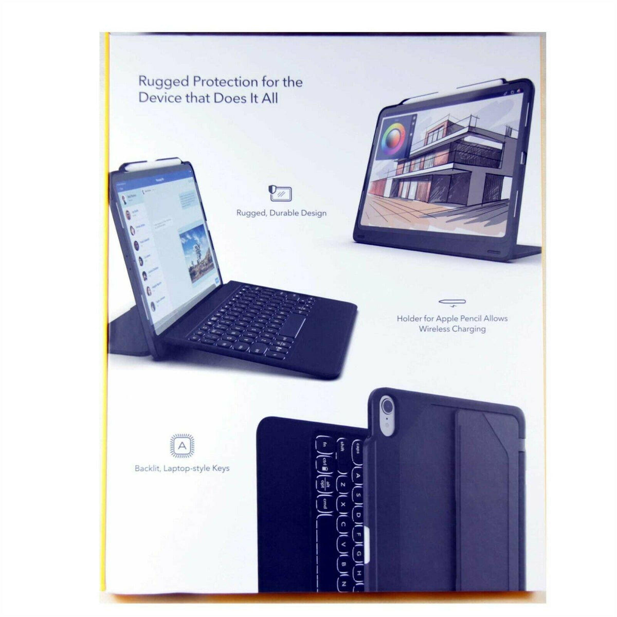 ZAGG Rugged Book Go Keyboard Folio Case for 11&quot; iPad Pro 1st Gen 2018 - Black | 103102335 (7502107836604)