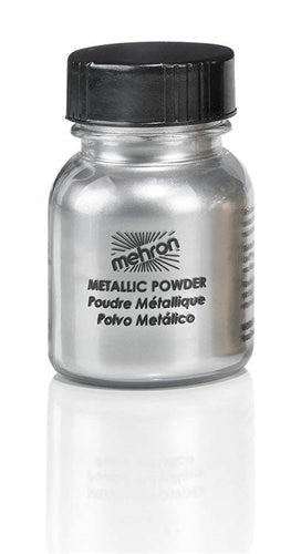 Mehron Makeup Metallic Powder 17 oz with Mixing Liquid 1 oz Silver