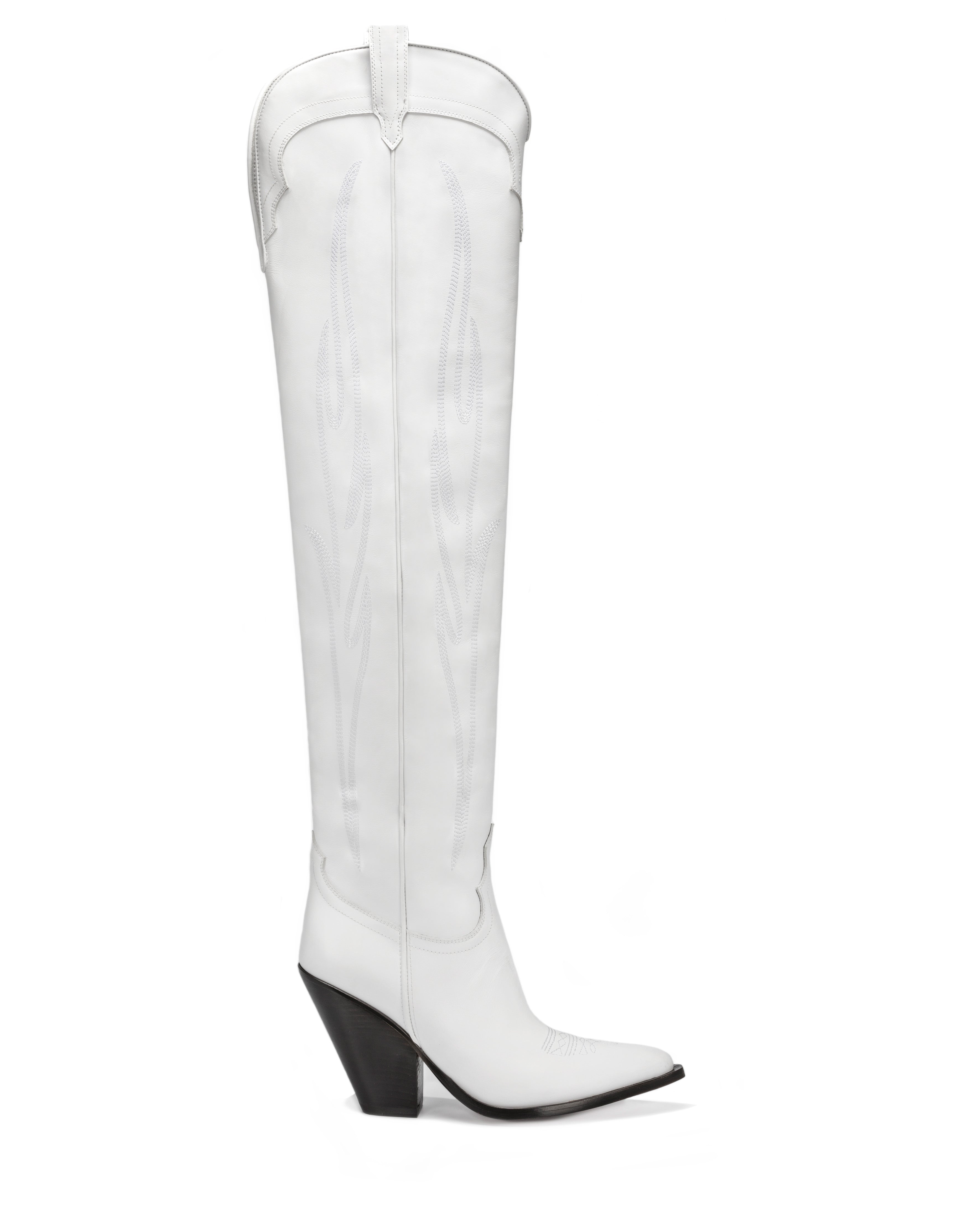 Woman Over The Knee Boots in White Calfskin | HERMOSA | Sonora Boots